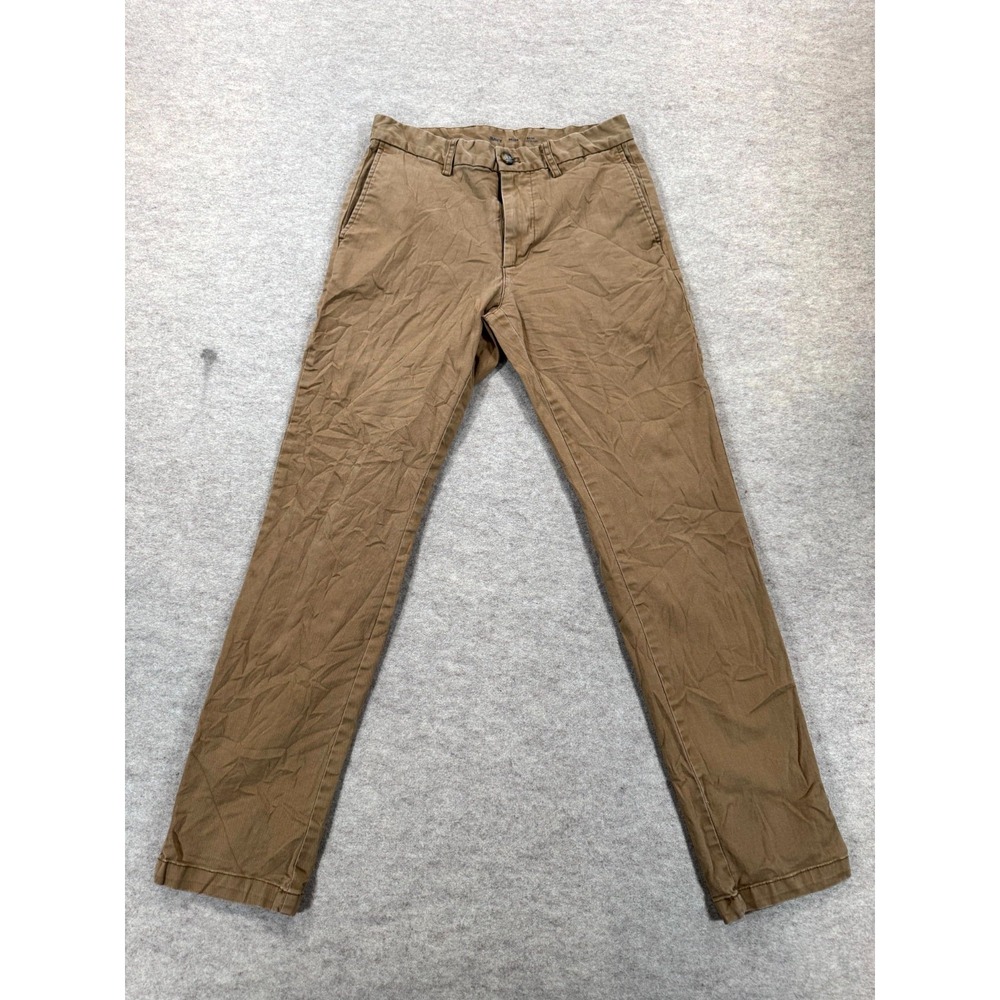 Old Navy Built In Flex Chino Pants Mens 28x30 Brown Slim Fit Straight Leg Cotton